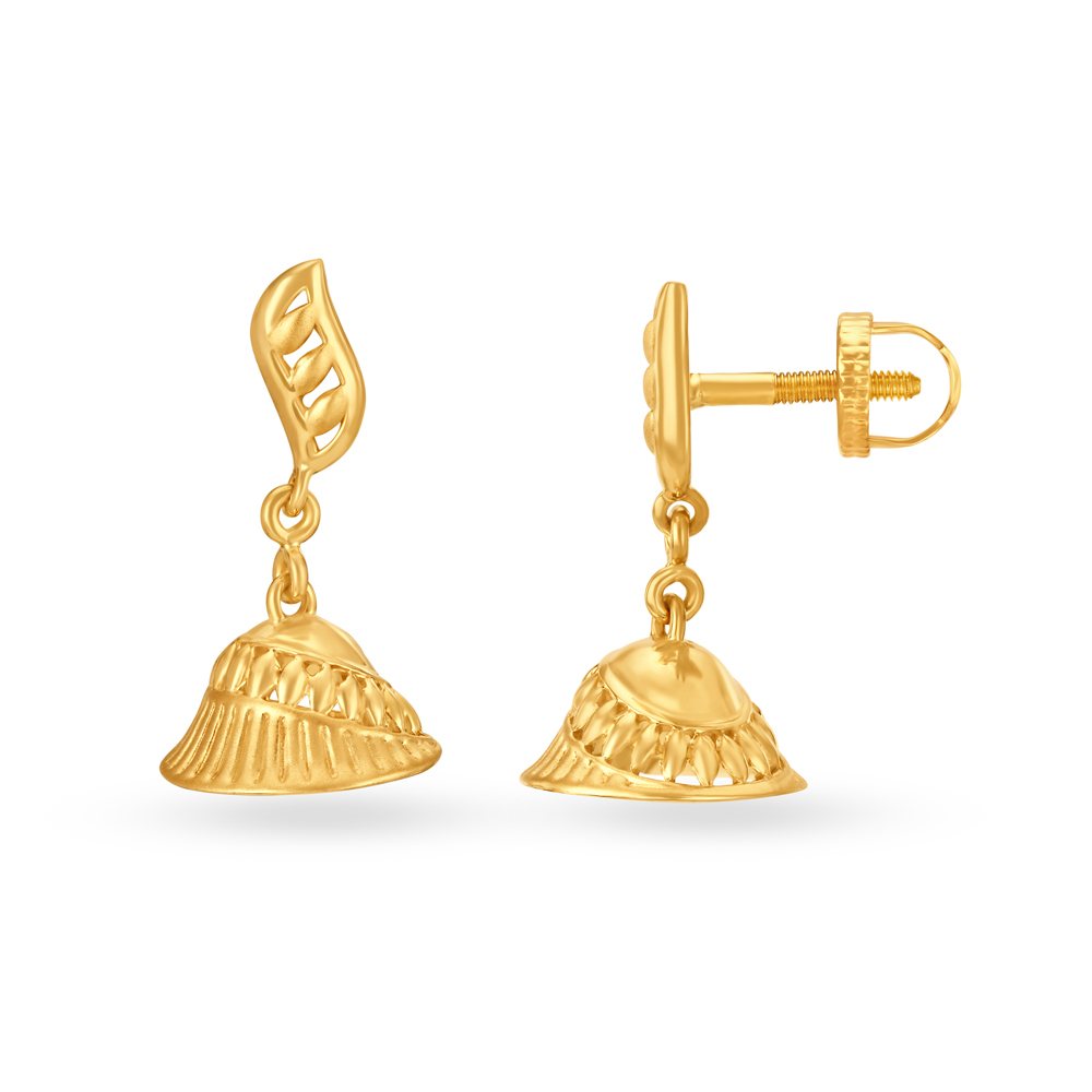 Ethereal 22 Karat Yellow Gold Jhumkas,,hi-res image number null