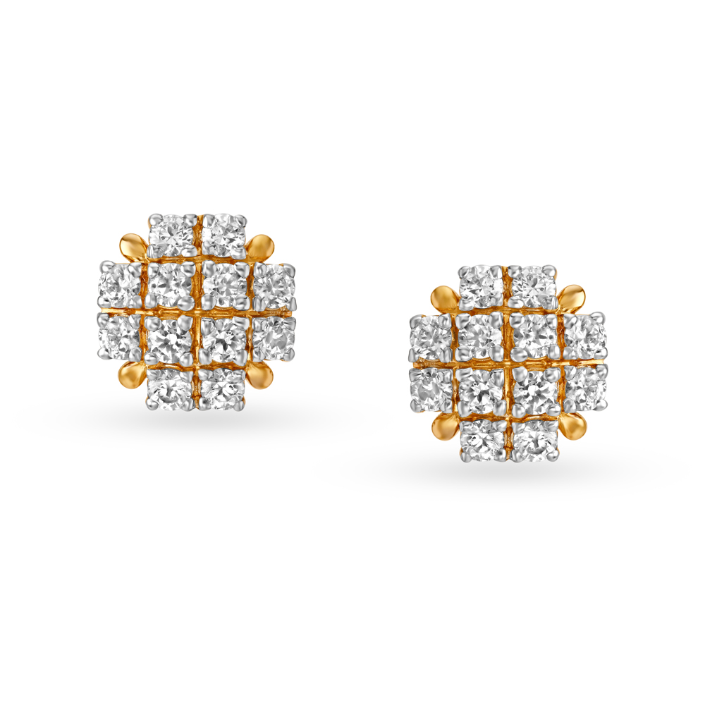 Adorable Square Gold Stud Earrings for Kids
