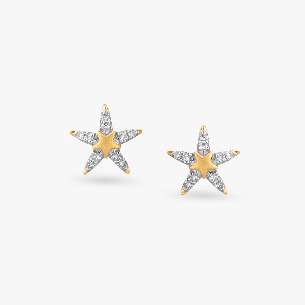 Little Starfish Diamond Pendant and Earrings Set For Kids,,hi-res image number null