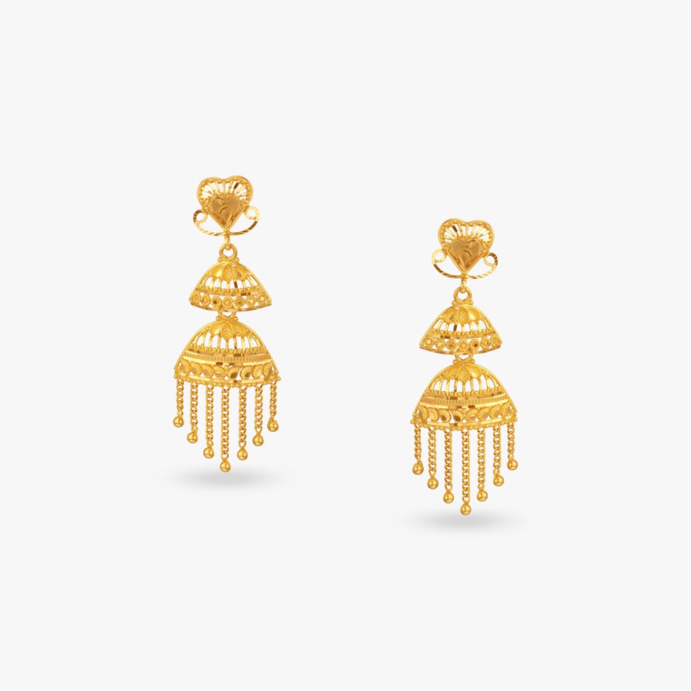 

Royal Dome Gold Drop Earrings