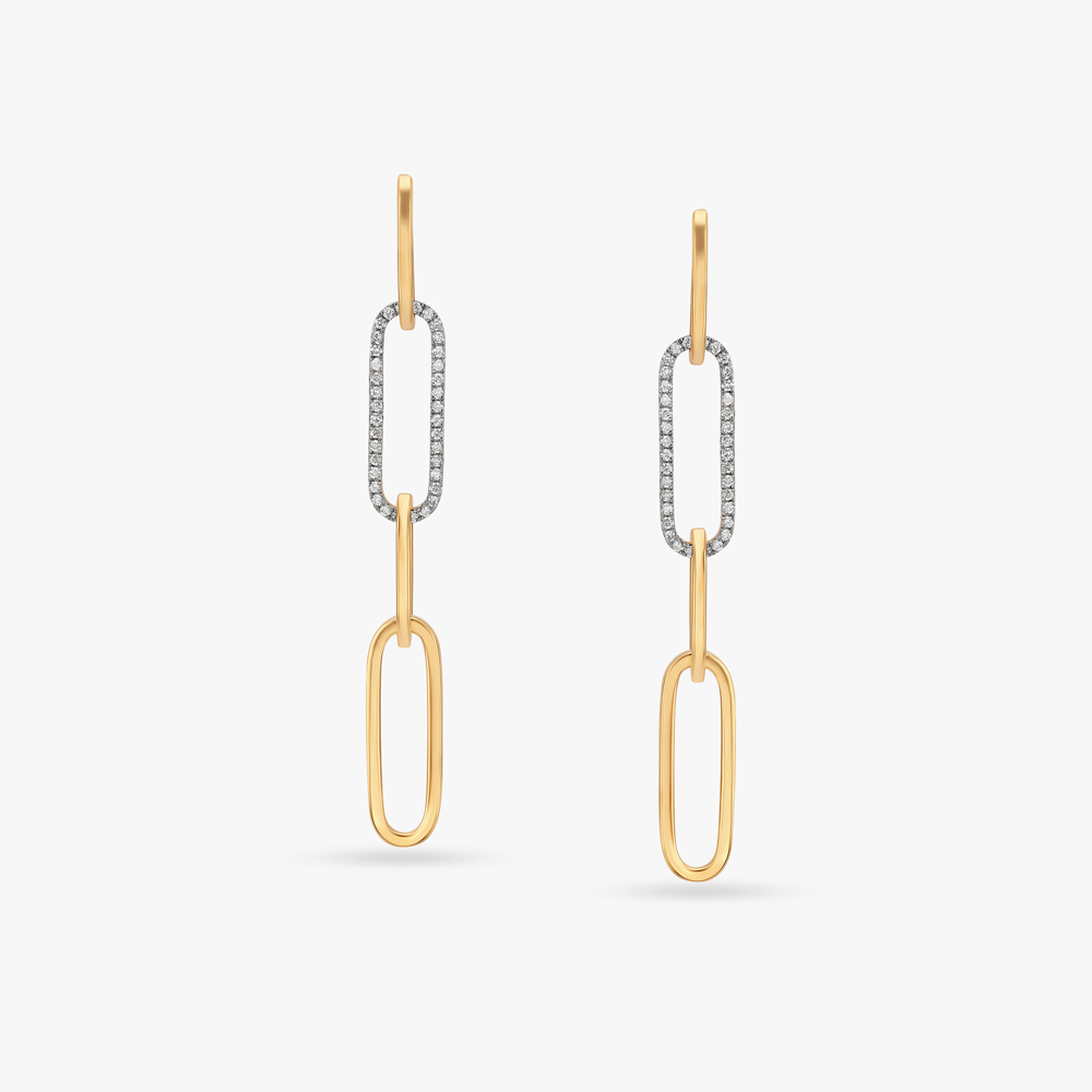 Golden Serenity Diamond Drop Earrings,,hi-res image number null