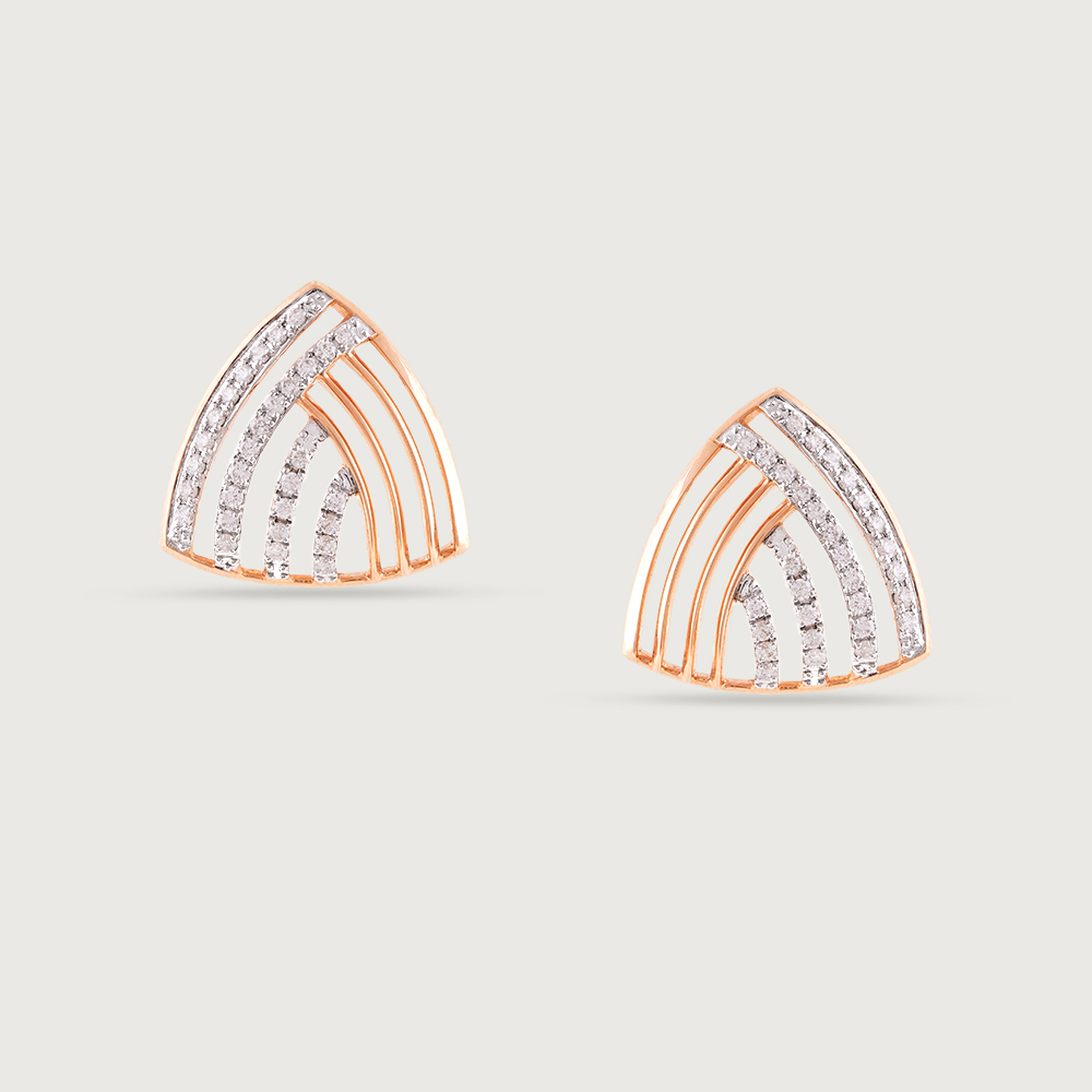 Radiant Grace Gold & Diamond Stud Earrings,,hi-res image number null