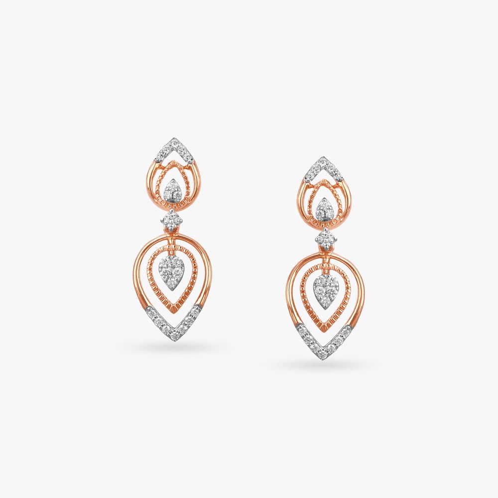 Droplet Glimmer Diamond Drop Earrings,,hi-res image number null