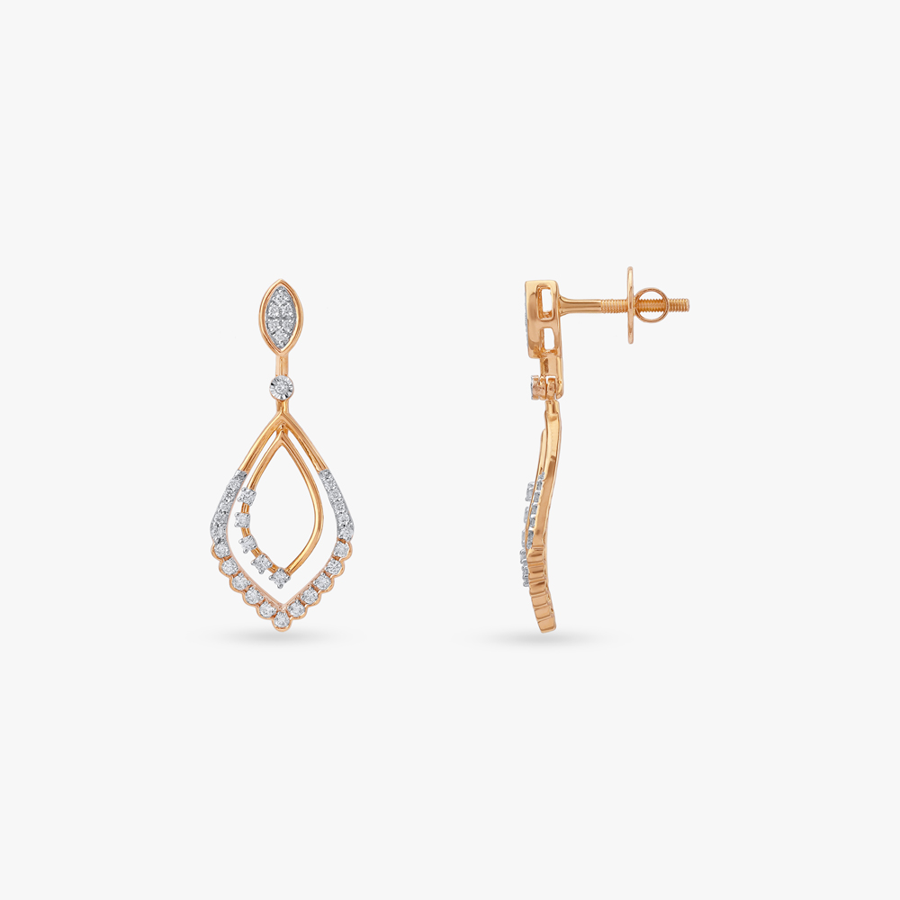 Glow Drape Diamond Drop Earrings,,hi-res image number null