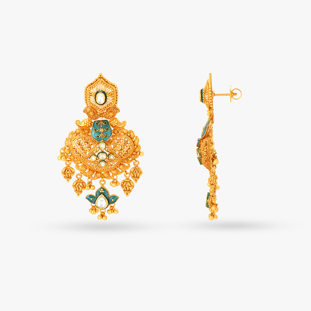 Opulent Intricate Drop Earrings,,hi-res image number null