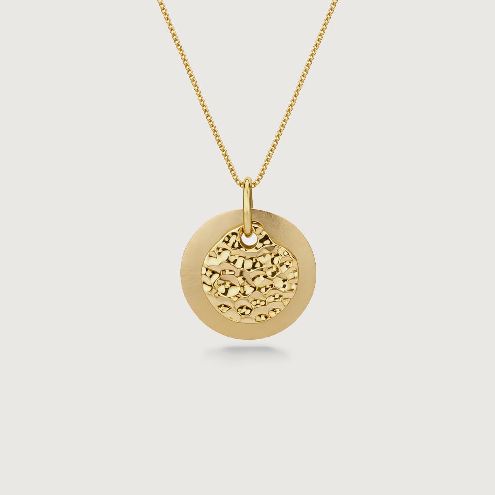 Layered Disc Gold Pendant,,hi-res image number null