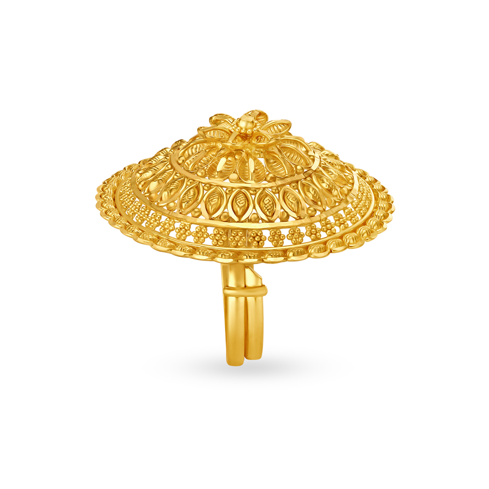 Intricate Gold Finger Ring,,hi-res image number null