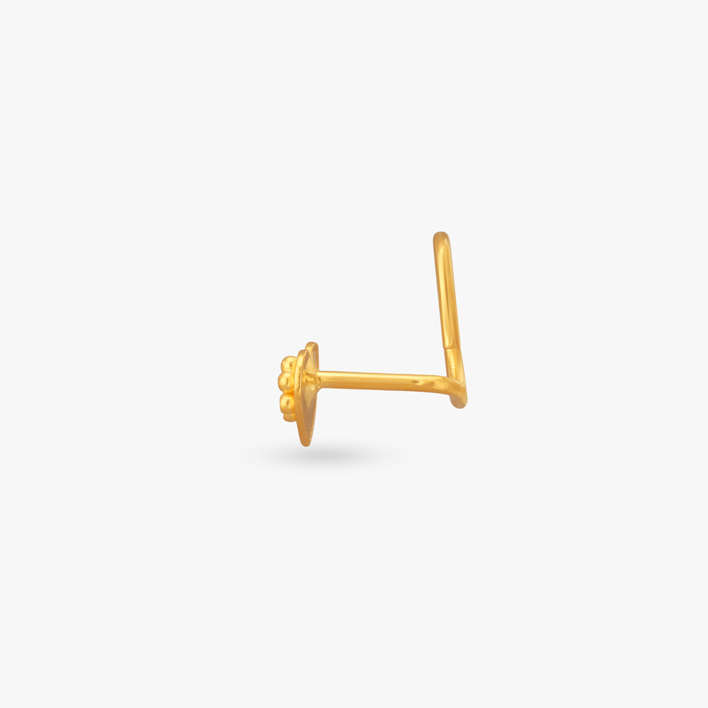 Exquisite Leaf Gold Nose Pin,,hi-res image number null