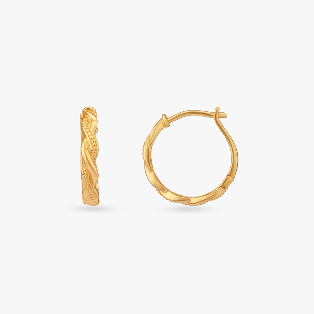 

Braided Elegance Gold Hoop Earrings