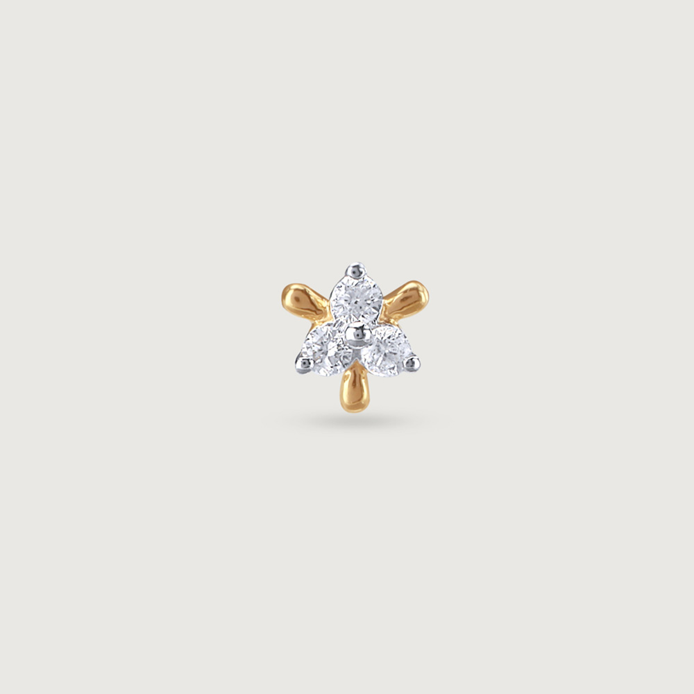 Twinkle Bloom Diamond Nose Pin,,hi-res image number null