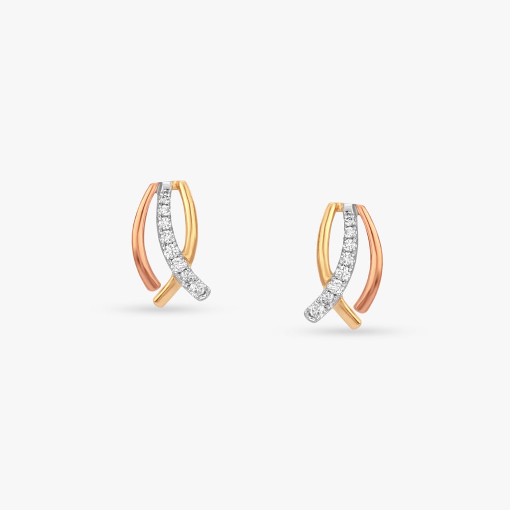 Entwined Spark Diamond Stud Earrings,,hi-res image number null