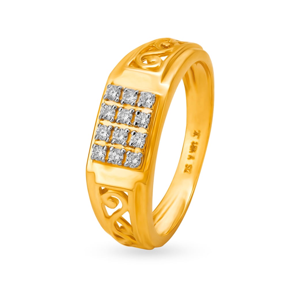 

Eclectic Diamond Mesh Ring for Men