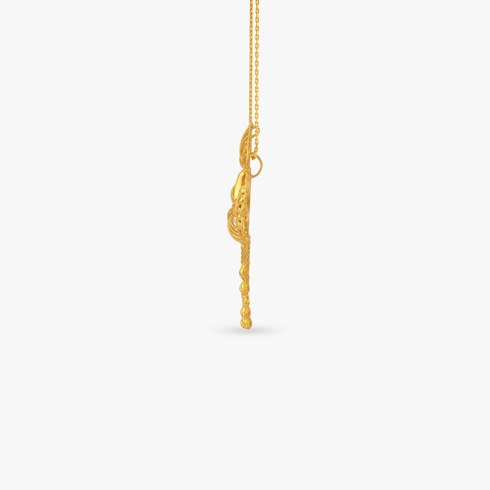Arched Drape Gold Maang Tikka,,hi-res image number null
