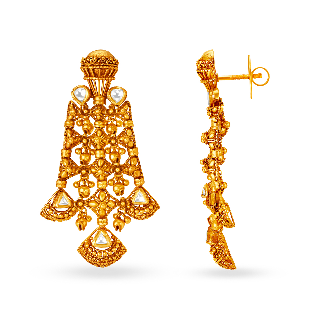 Studded Opulent Gold Necklace Set,,hi-res image number null