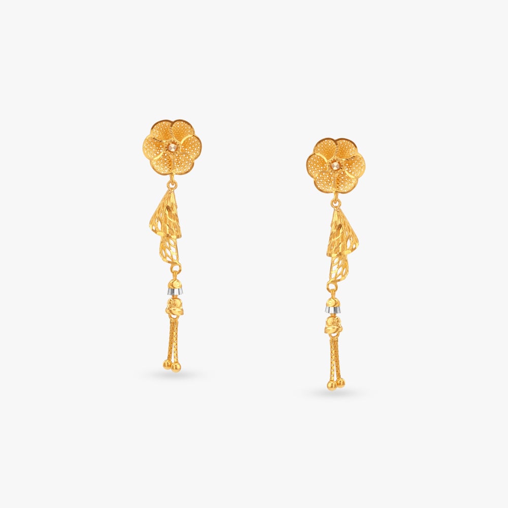 

Bloom Cascade Gold Drop Earrings