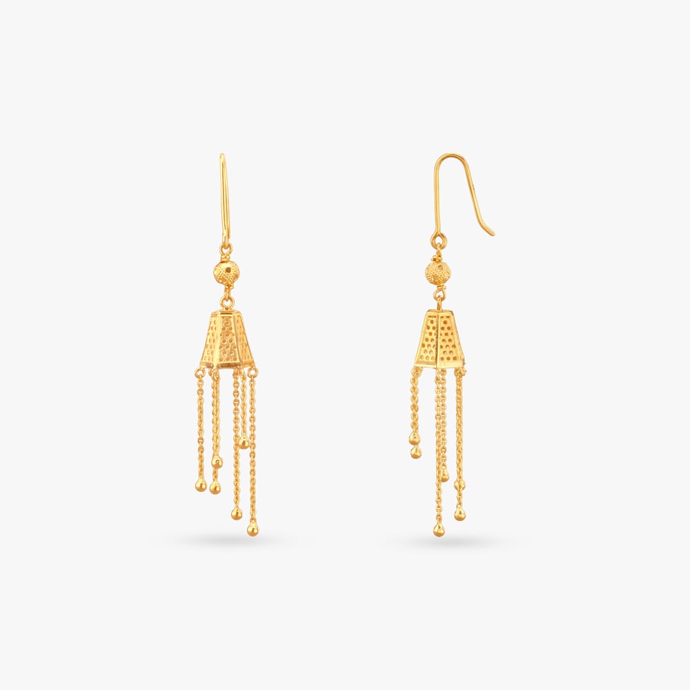 

Gleam Fringe Gold Hoop Earrings