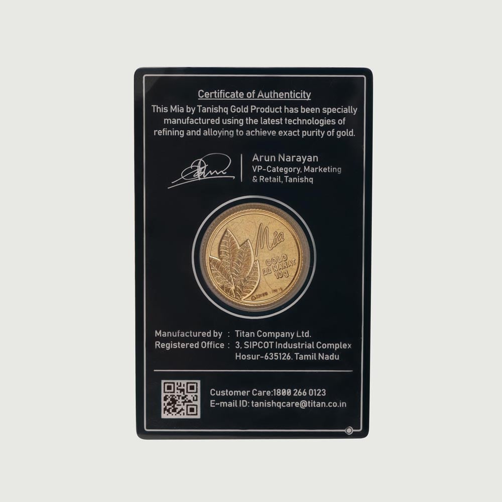 10 GM 22 Karat  Sublime Mango Leaf Gold Coin,,hi-res image number null