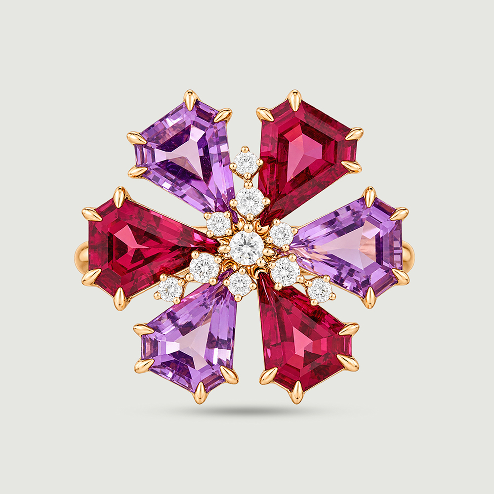 Vibrant Firework Amethyst and Garnet Ring,,hi-res image number null