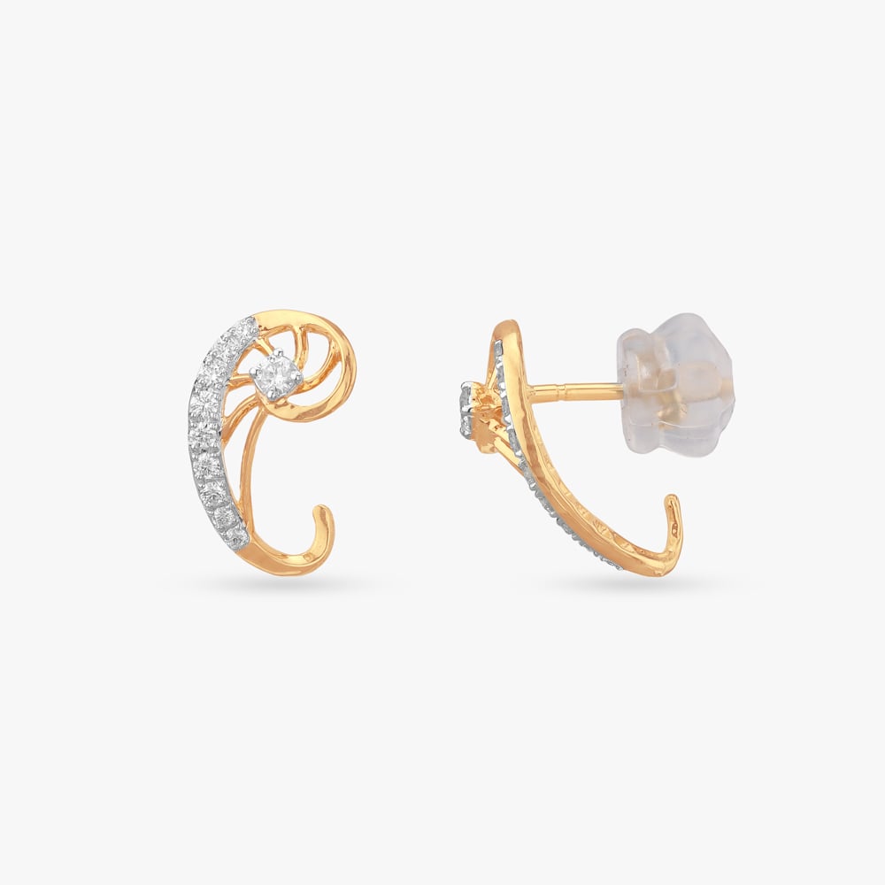 Spiral Glow Diamond Stud Earrings,,hi-res image number null