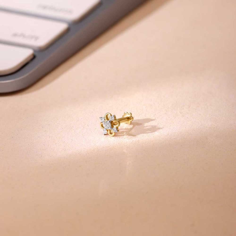 Bloom Pop Diamond Nose Pin,,hi-res image number null