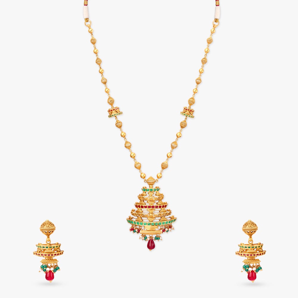 Divine Glow Gold Necklace set,,hi-res image number null