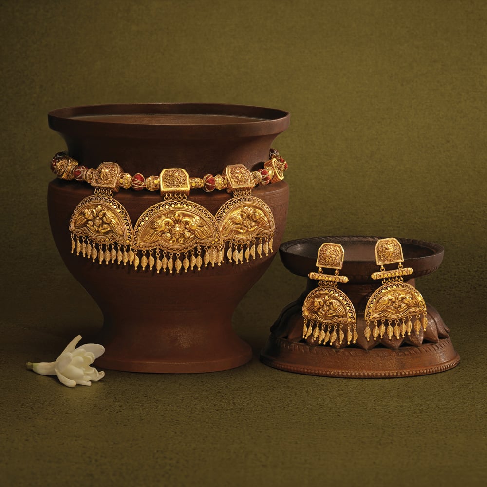 Majestic Chitrai Ornate Beads Necklace Set