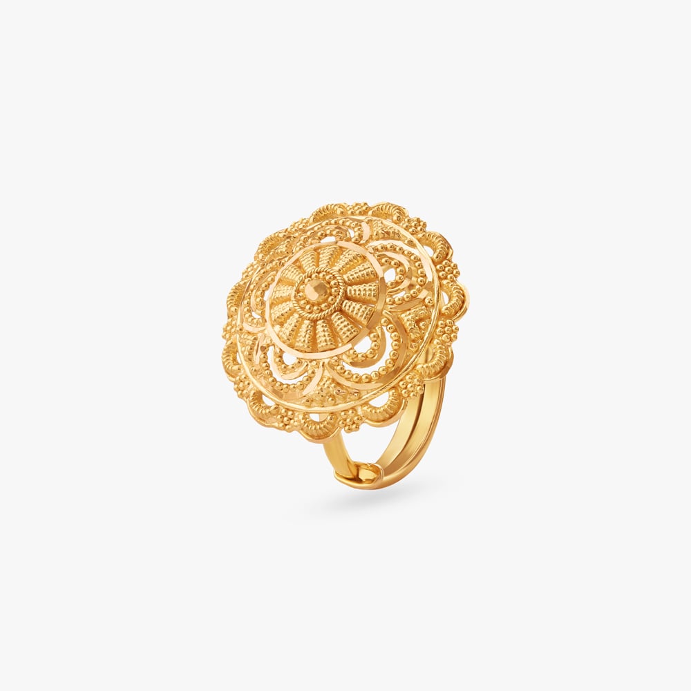 Mandala Bloom Gold Ring,,hi-res image number null