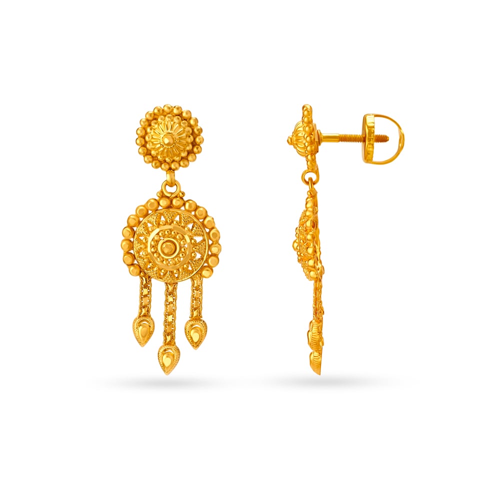 Striking Gold Drop Earrings,,hi-res image number null