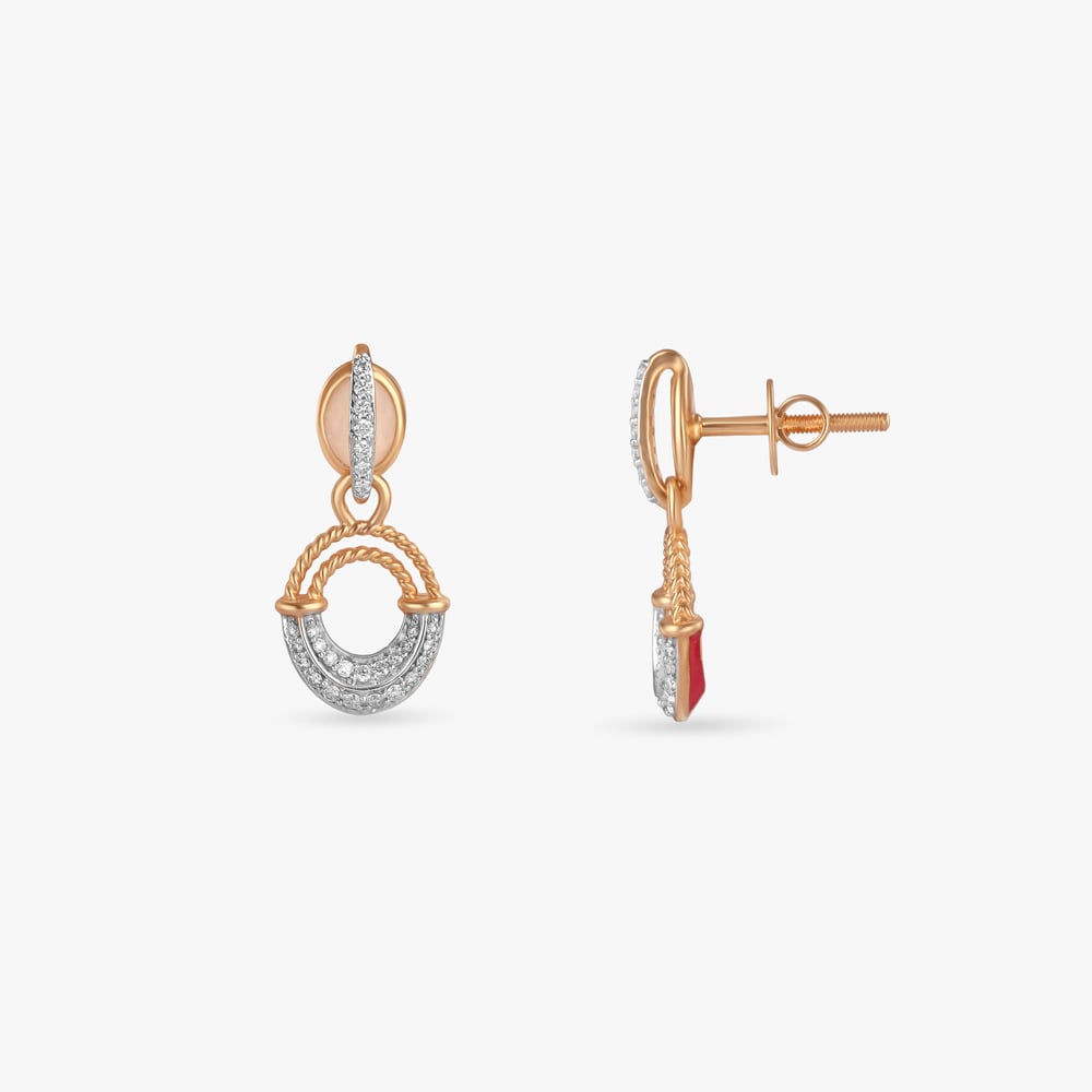 Crimson Reversible Diamond Drop Earrings,,hi-res image number null
