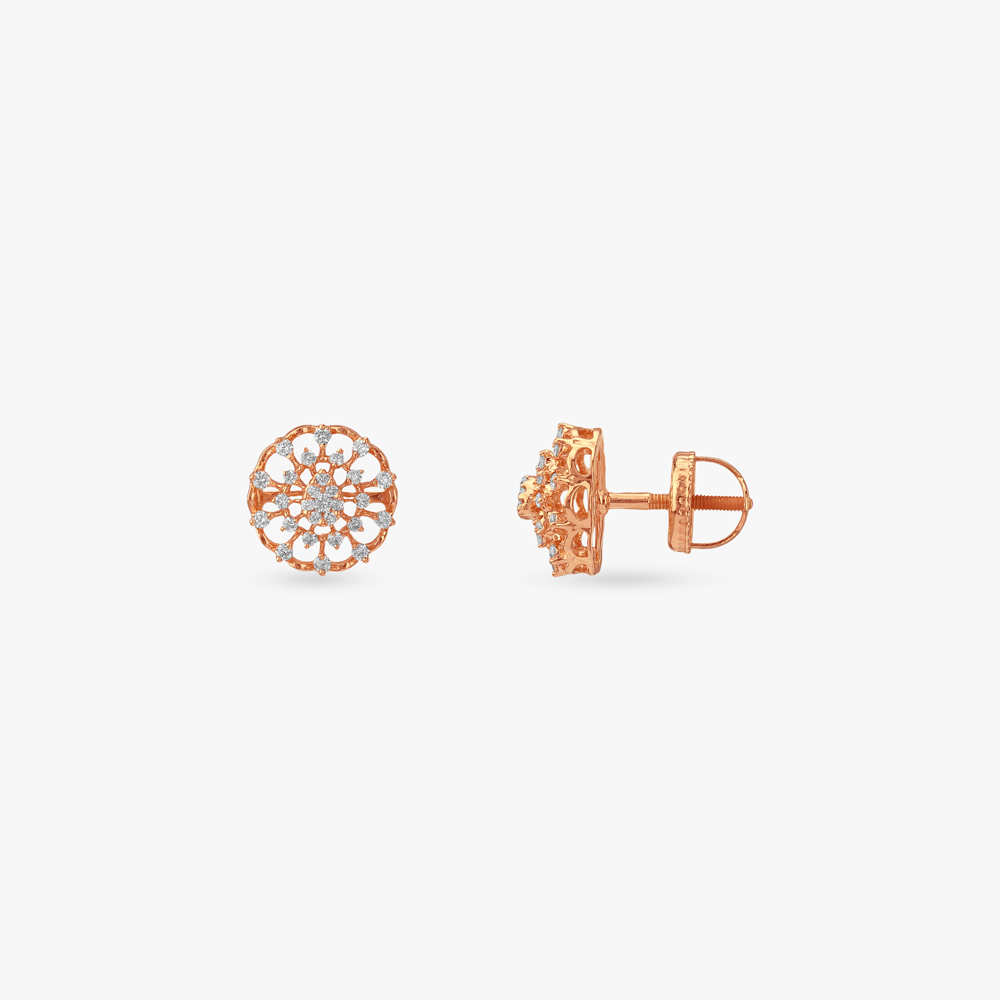 Radiant Bloom Diamond Stud Earrings,,hi-res image number null