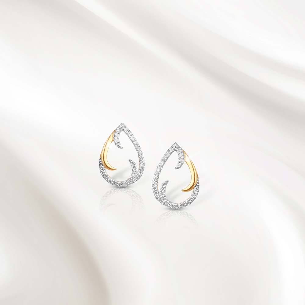 Ripple Dazzle Diamond Stud Earrings,,hi-res image number null