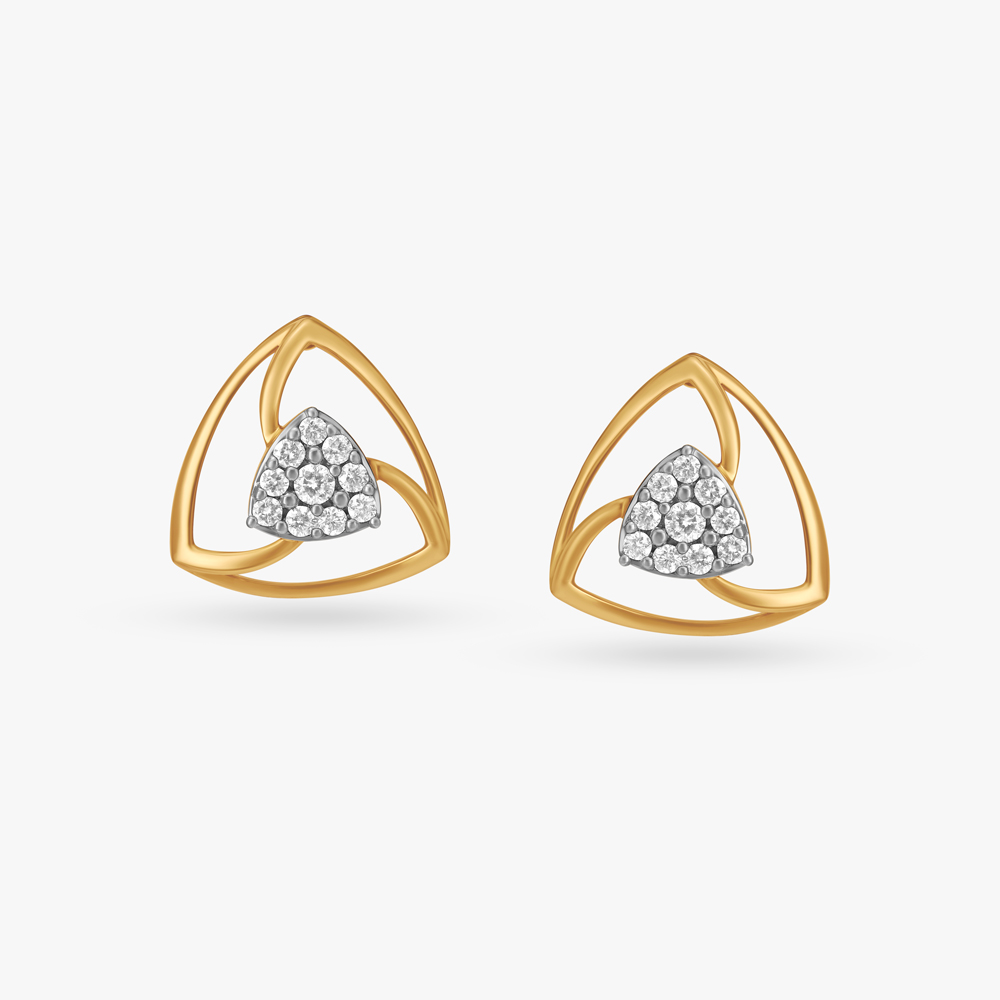 Modish Triangles Diamond Stud Earrings,,hi-res image number null