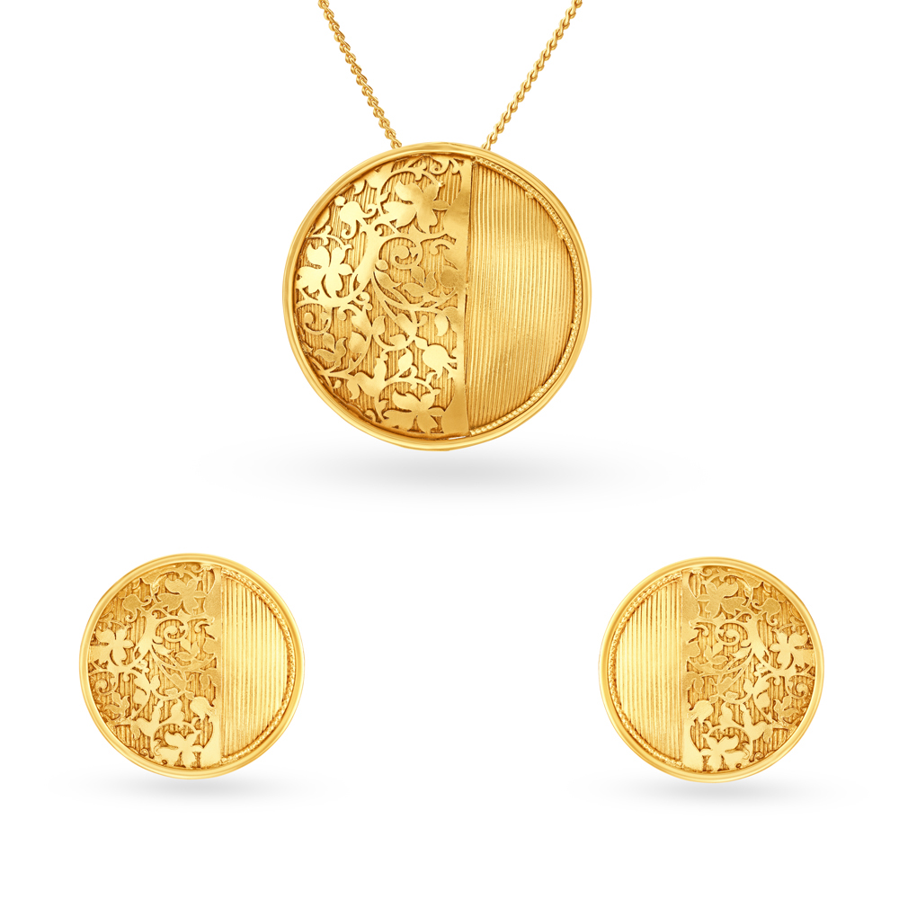 Abstract Filigree Pendant and Earrings Set,,hi-res image number null
