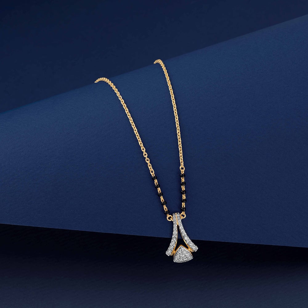 Elegant Sculptural Diamond Mangalsutra,,hi-res image number null
