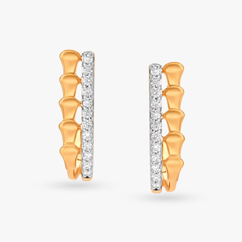 Sparkline Edge Diamond Stud Earrings,,hi-res image number null