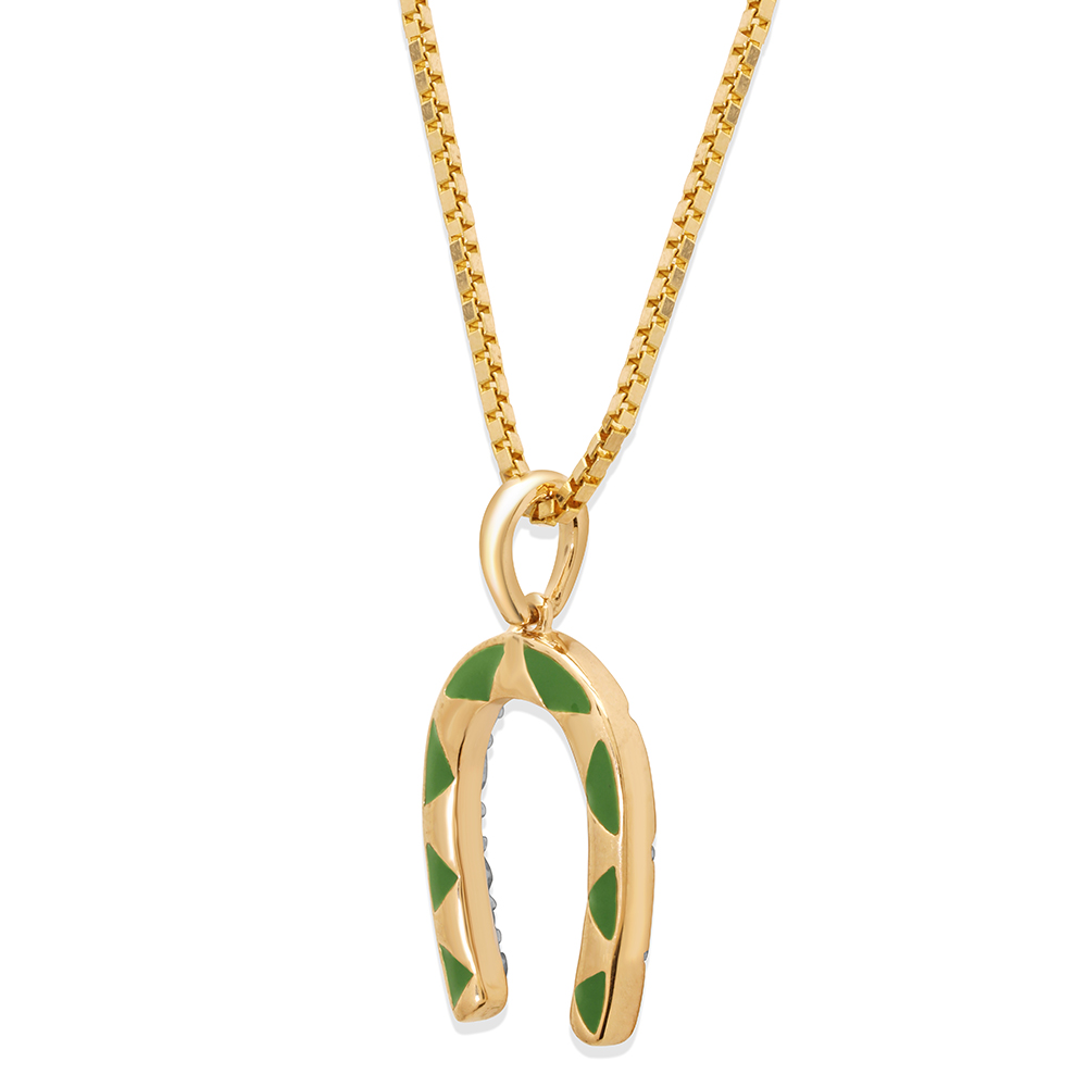 14KT Yellow Gold Golden Gallop Diamond Pendant,,hi-res image number null