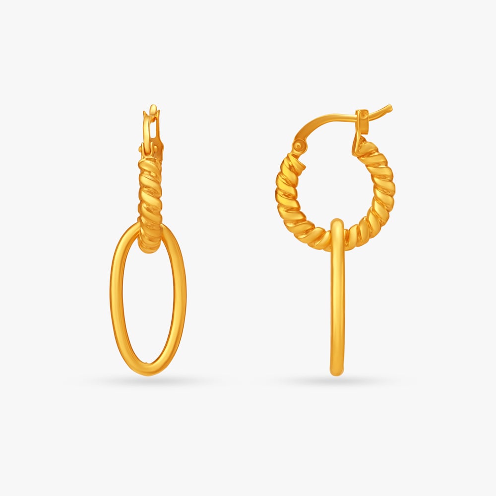 Minimal Twisted Hoop Earrings,,hi-res image number null