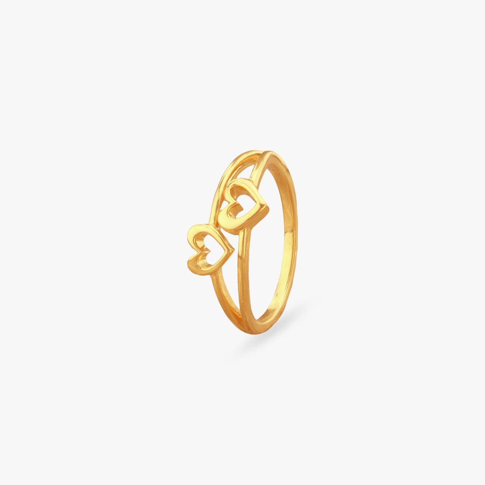 Twin Heart Gold Ring,,hi-res image number null