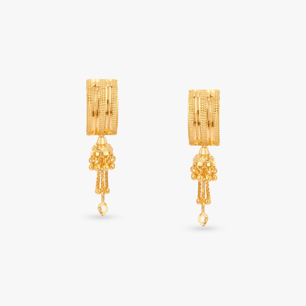 

Sculpted Layers Gold Drop Earrings