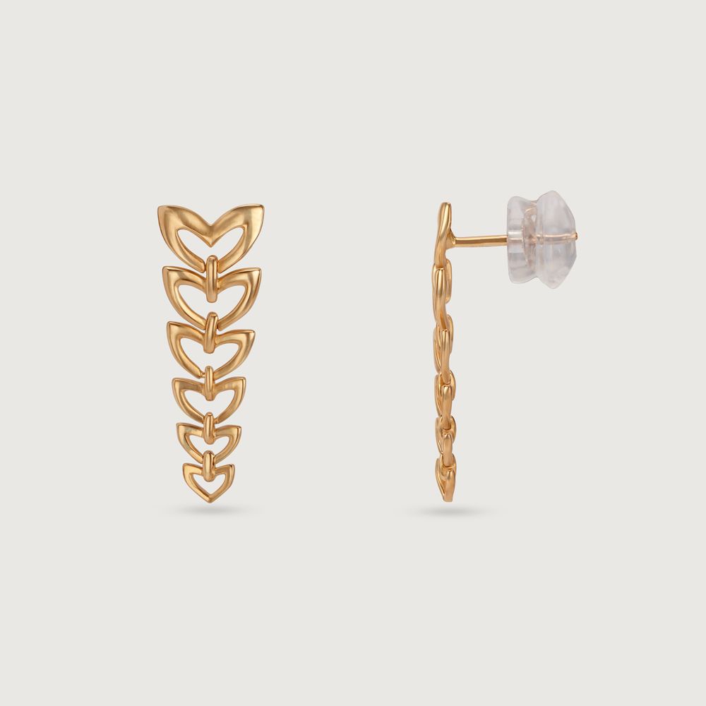 Cascade of Hearts 14KT Yellow Gold Drop Earrings,,hi-res image number null