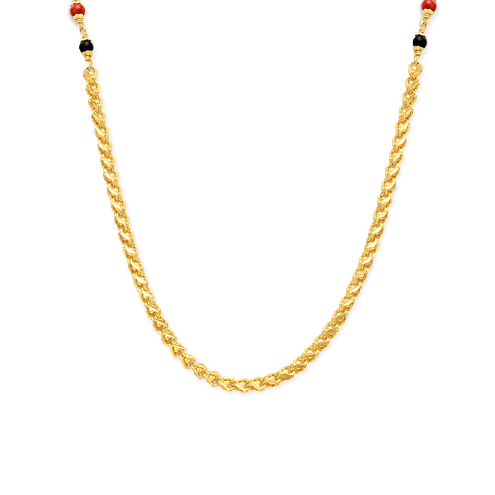 Vibrant Beaded Gold Chain,,hi-res image number null