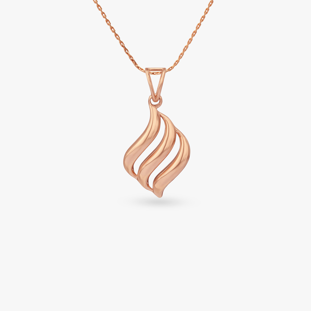 Flowing Waves Gold Pendant and Earrings Set,,hi-res image number null