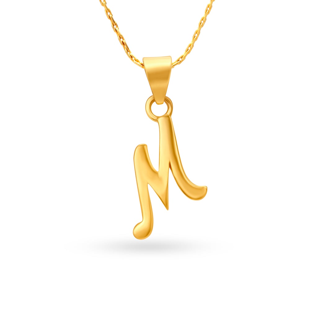 M alphabet on sale gold pendant