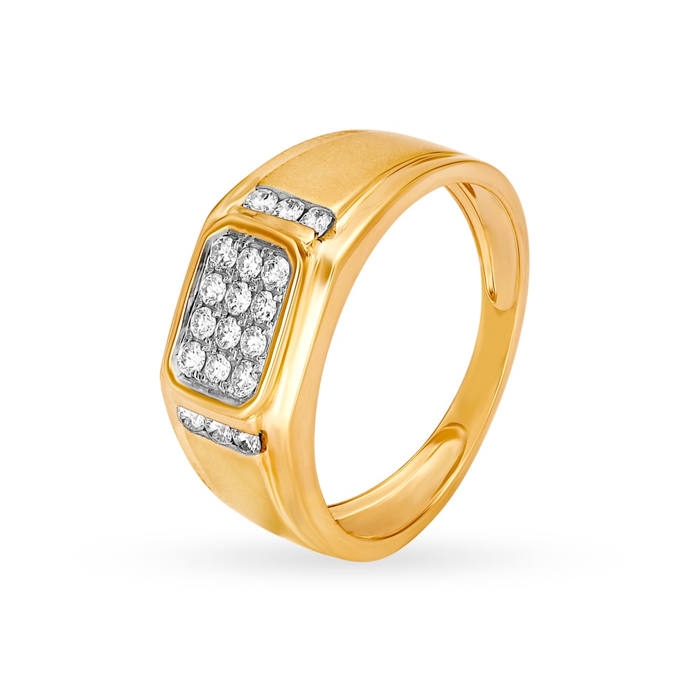 Assertive 18 Karat Yellow Gold And Diamond Finger Ring,,hi-res image number null