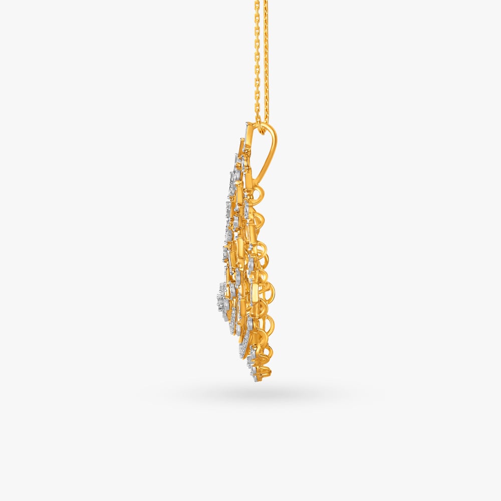 Leafy Whisper Diamond Pendant and Earrings Set,,hi-res image number null