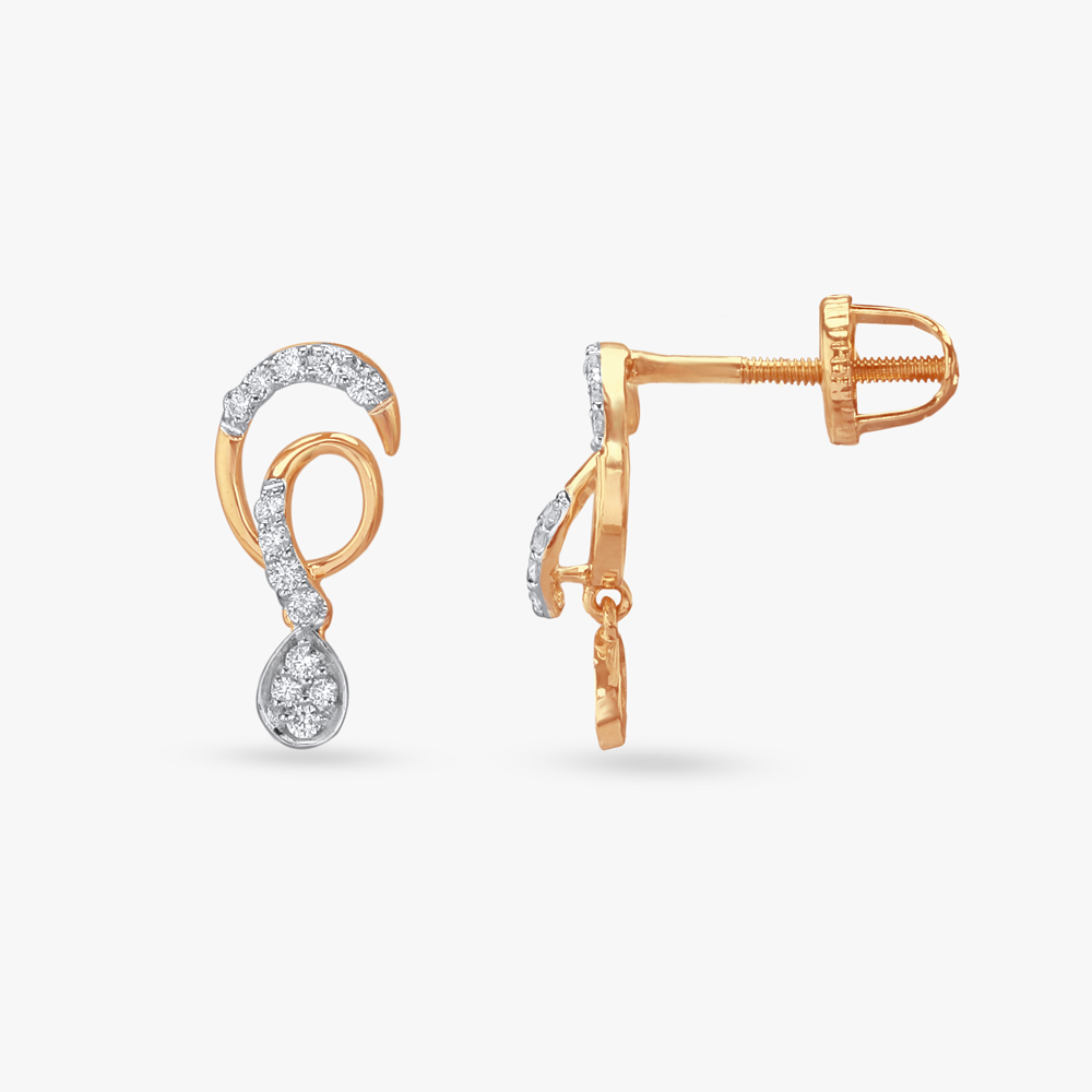 Glimmer Loop Diamond Drop Earrings,,hi-res image number null