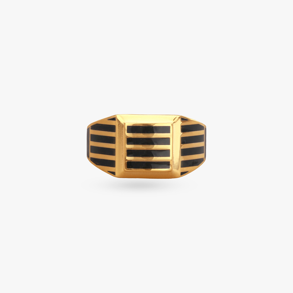 Bold Lines Gold Ring for Men,,hi-res image number null