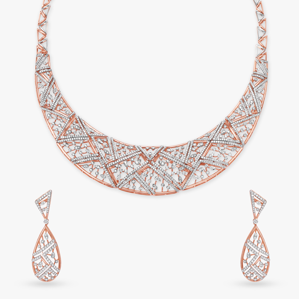 Modern and Enticing Diamond Necklace Set,,hi-res image number null