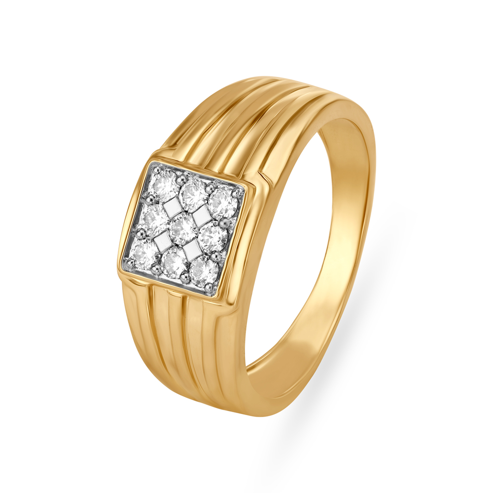 Geometric Diamond Finger Ring for Men