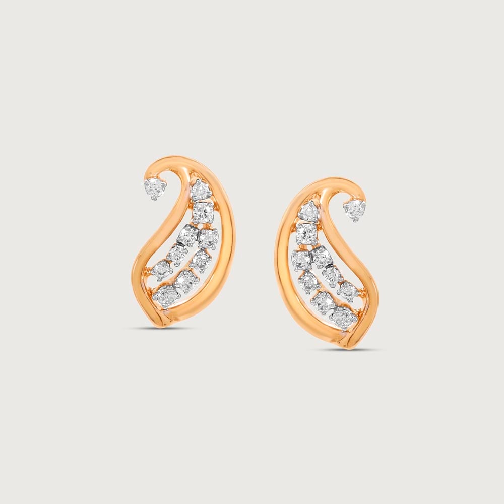 Glow Paisley Diamond Stud Earrings,,hi-res image number null